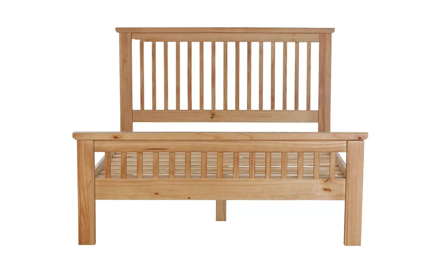 Aubrey Small Double Wooden Bed Frame - Oak Stain